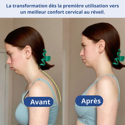 Oreiller cervical ergonomique à mémoire de forme premium.